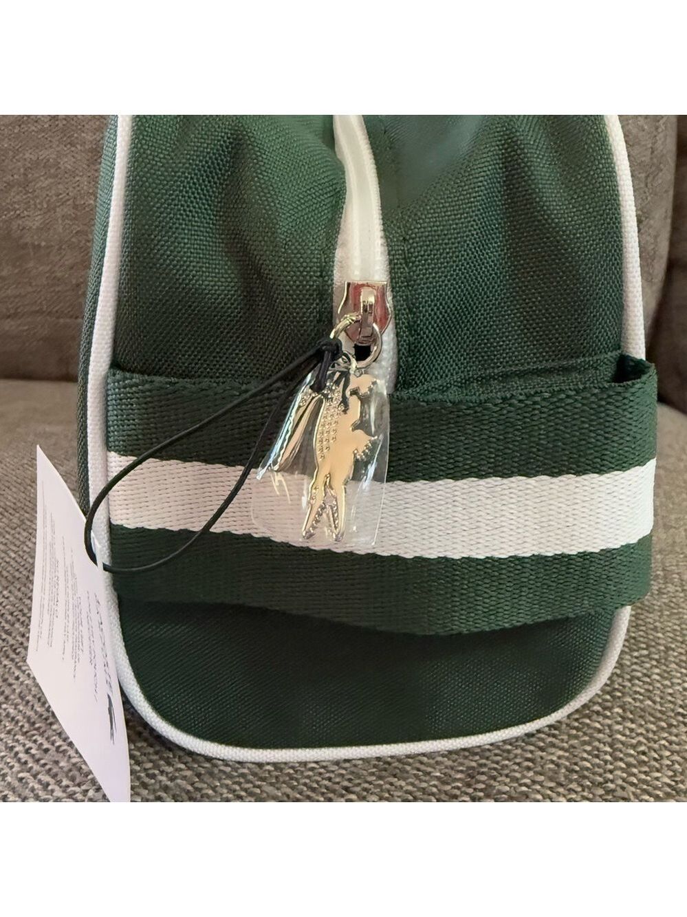 Lacoste Parfums Men's Toiletry Pouch Green Medium Authentic - Picture 8 of 14